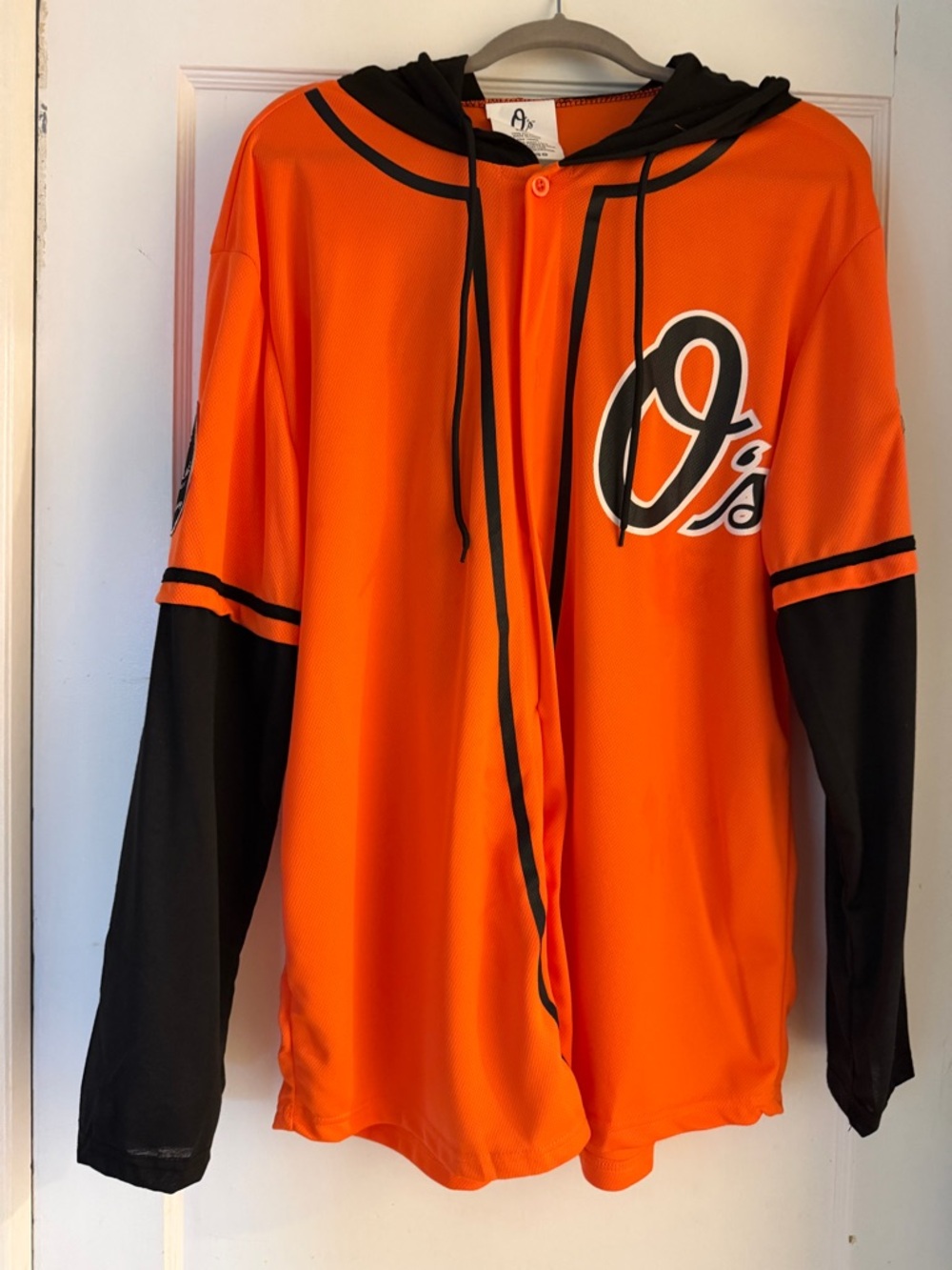 Baltimore Orioles Hoodie Jersey XL Orange Bradish 38 Long Sleeve Baseball Shirt